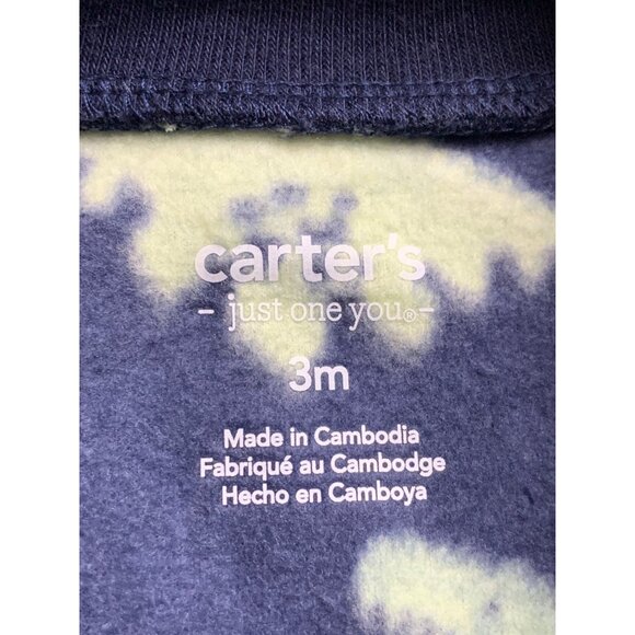 Carters Baby Boy Dinosaur Fleece Footed Pajamas With 2-Way Zipper Size 3M - Picture 8 of 9